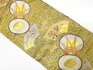 アンティーク　鼓に地紙模様織り出し名古屋帯（着用可）